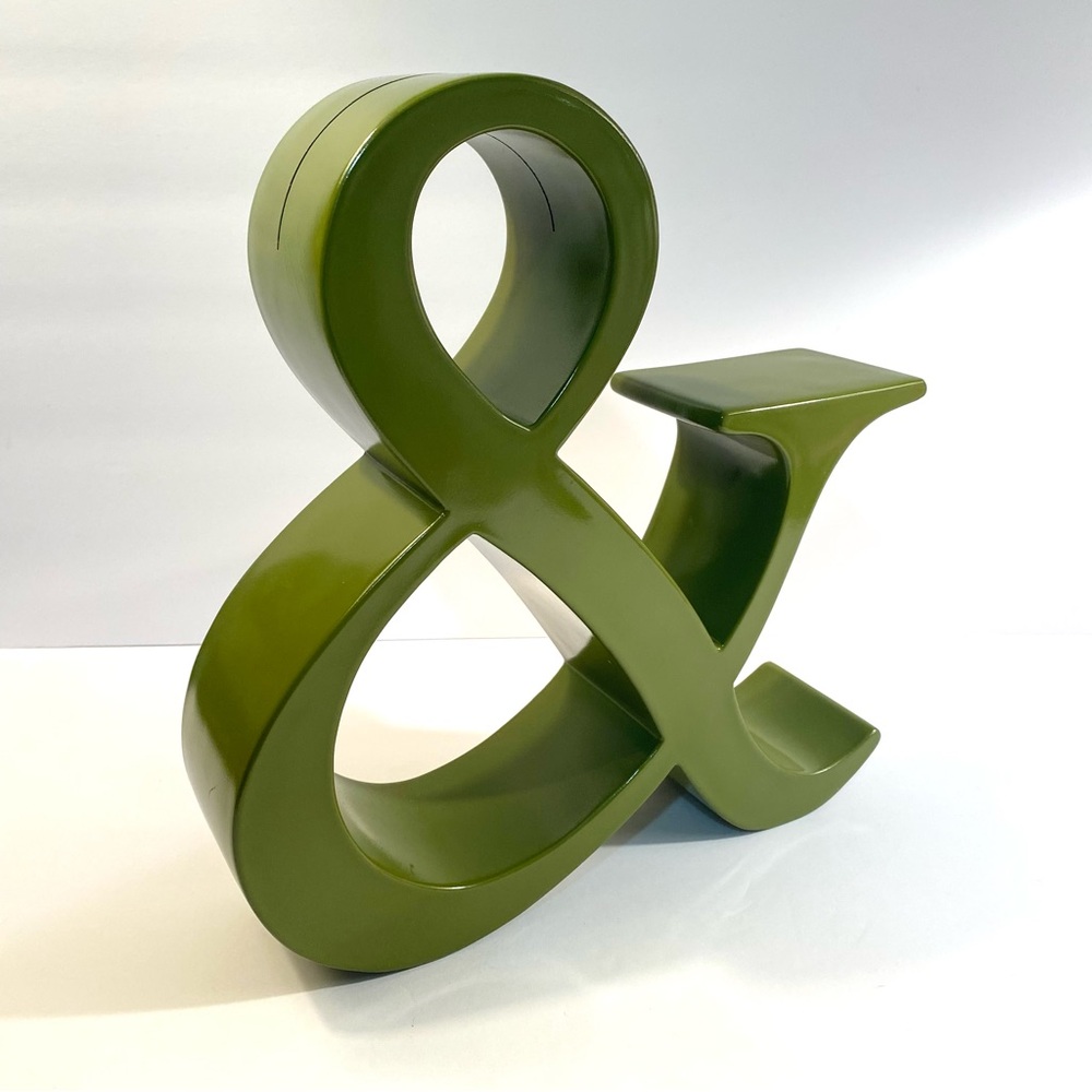 Pottery Barn Large Green Ampersand & Symbol Art Statue Shelf Decor Gallery Wall - Picture 2 of 14